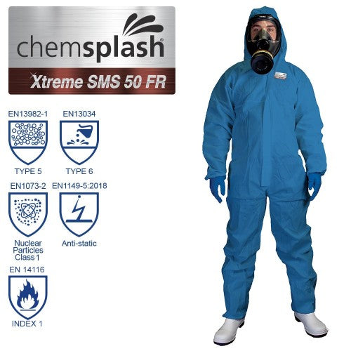 Chemsplash Xtreme SMS 55 Flame Retardant Coverall Type 5/6 - Style No. 2513