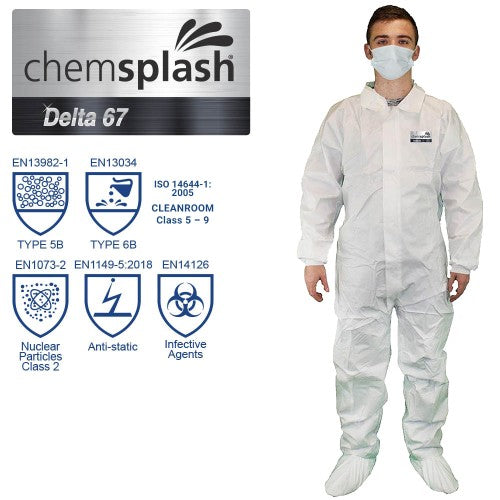 Chemsplash Delta 65 Coverall Type 5B/6B With Collar No Hood - Style No. 2519