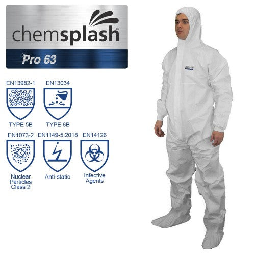 Chemsplash PRO 63 Coverall Type 5B/6B with Feet - Style No. 2607