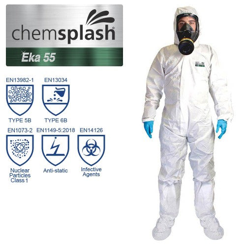 Chemsplash Eka 55 Coverall Type 5B/6B with Feet - Style No. 2626