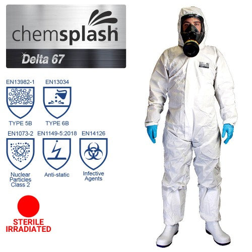 Chemsplash Delta 65 Coverall Type 5B/6B (Sterile Irradiated) - Style No. 2766
