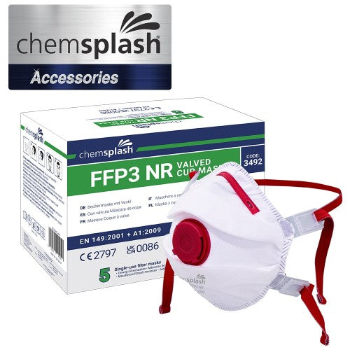 Chemsplash FFP3 Valved Cup Mask - Style No. 3492
