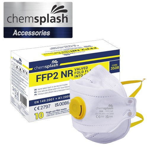 Chemsplash FFP2 D Valved Fold Flat Into Cup Mask - Style No. 3508