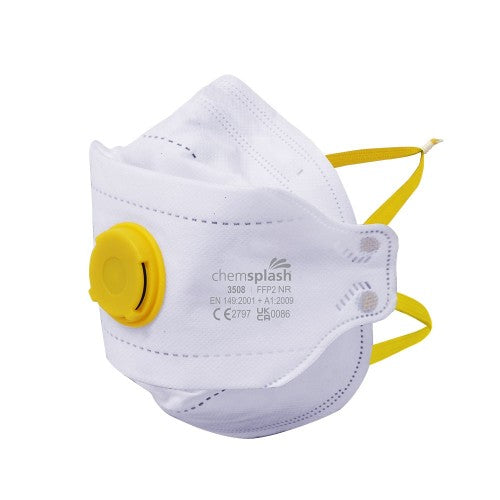 Chemsplash FFP2 D Valved Fold Flat Into Cup Mask - Style No. 3508