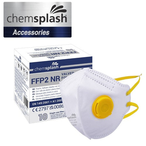 Chemsplash FFP2 Valved Fold Flat Mask - Style No. 3673