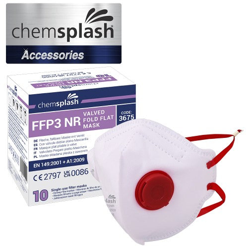 Chemsplash FFP3 Valved Fold Flat Mask - Style No. 3675