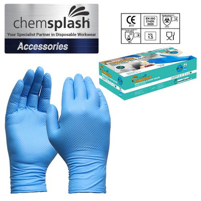 Chemsplash SumoGrip Food Grade Nitrile P/F Disposable Blue G - Style No. 4015