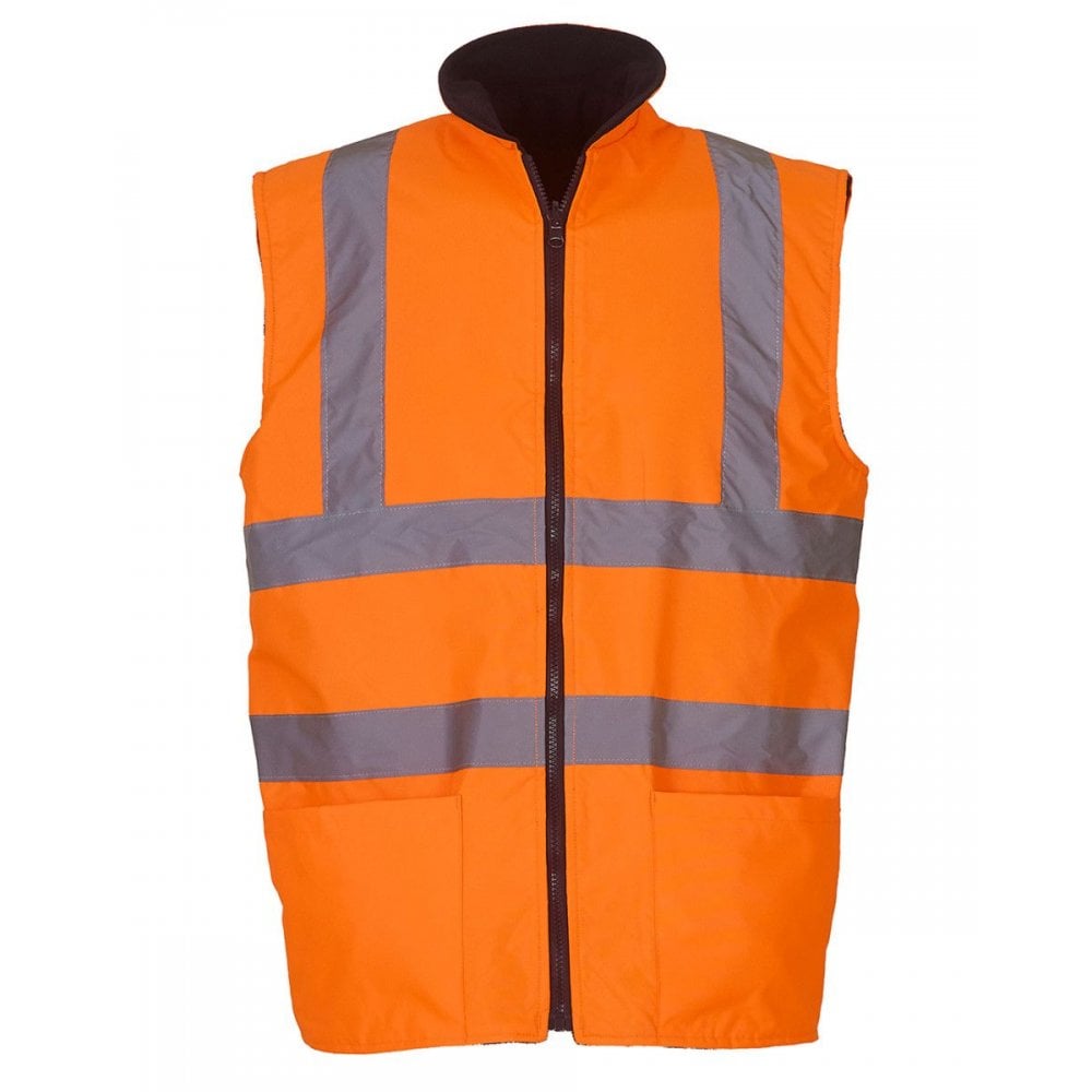 Hi-Vis Reversible Fleece Bodywarmer Class 2 - Waterproof Gilet | Yoko