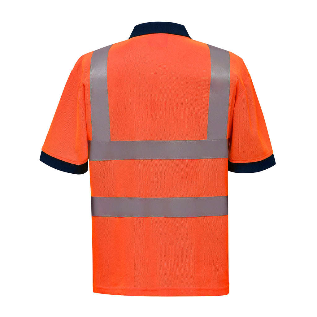 Yoko Hi-Vis Polo Shirt - Professional Black with Reflective Stripes
