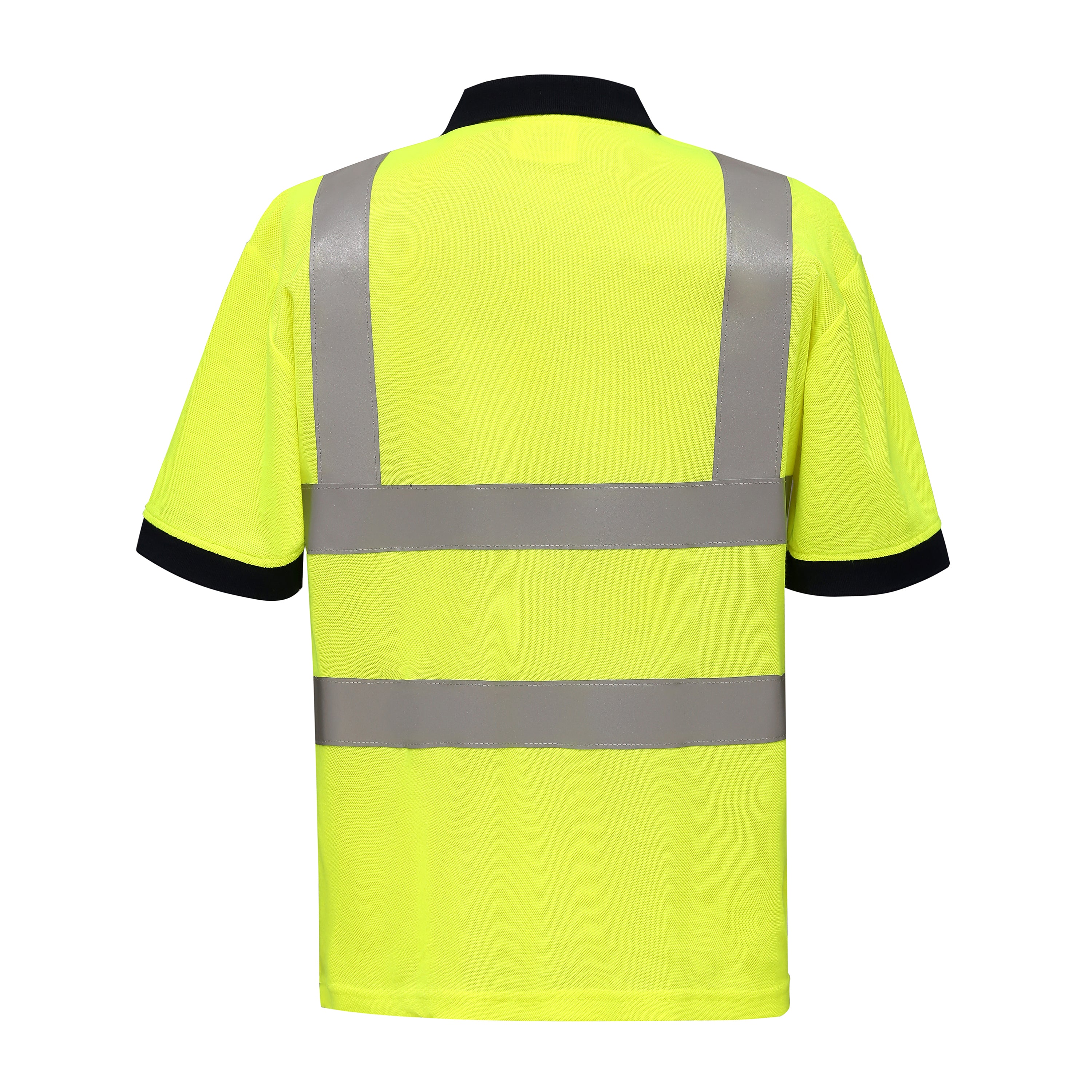 Yoko Hi-Vis Polo Shirt - Professional Black with Reflective Stripes