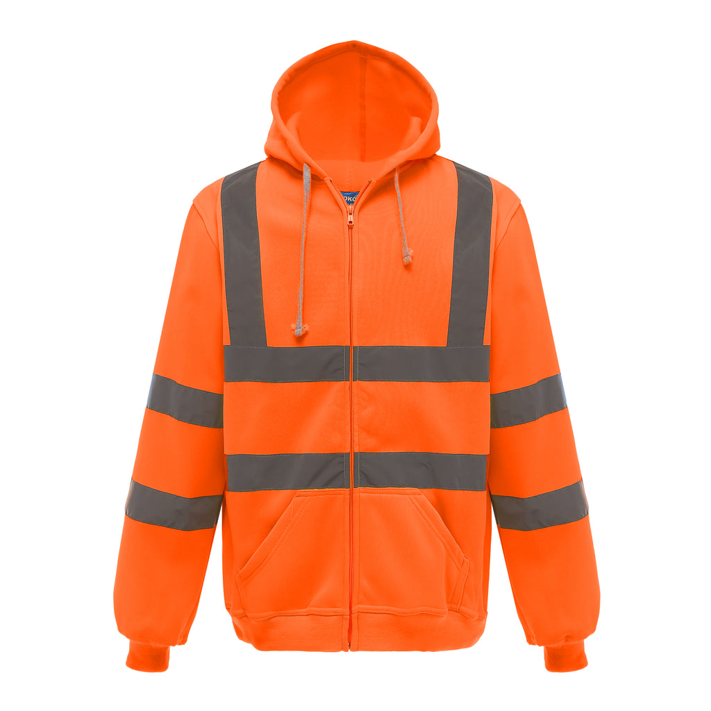 Hi-Vis Full Zip Hooded Sweatshirt - Yoko Premium