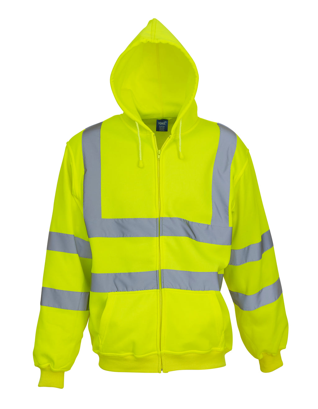 Hi-Vis Full Zip Hooded Sweatshirt - Yoko Premium
