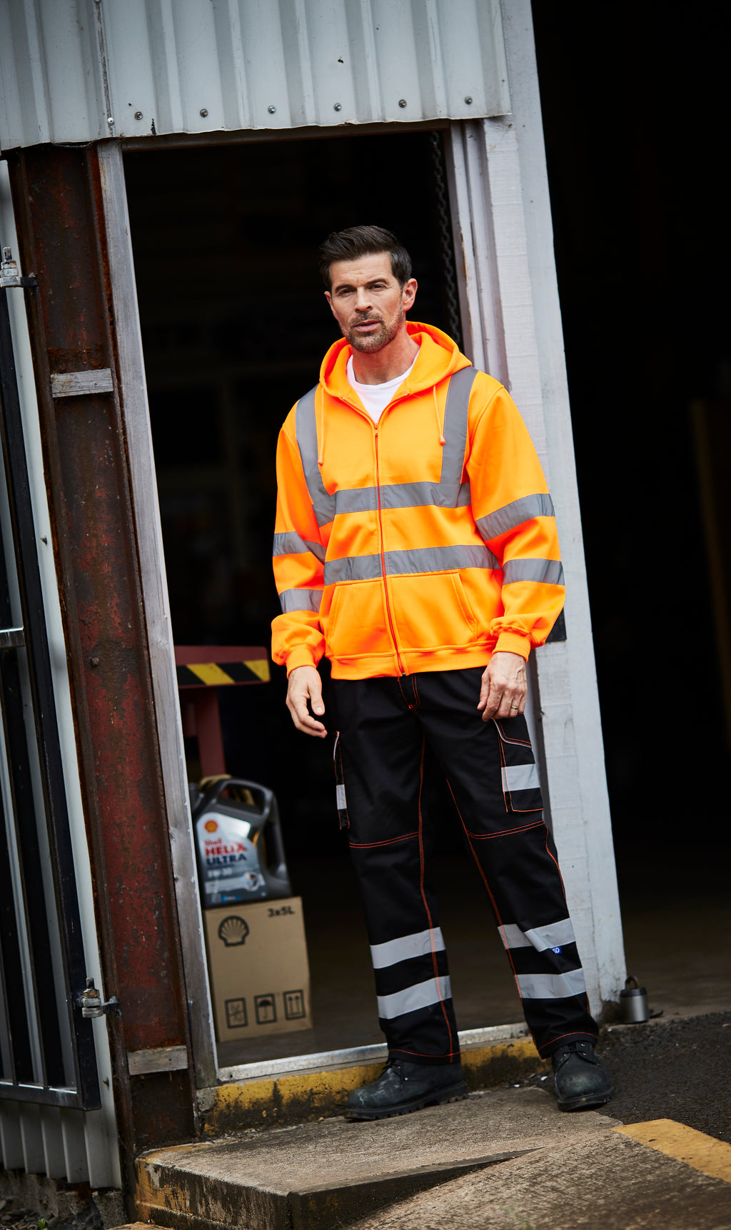 Hi-Vis Full Zip Hooded Sweatshirt - Yoko Premium