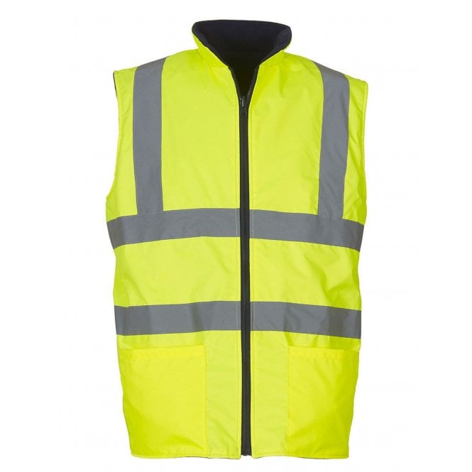 Hi-Vis Reversible Fleece Bodywarmer Class 2 - Waterproof Gilet | Yoko