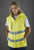 Hi-Vis Hooded Gilet Class 2 - Shower Proof Fleece Lined | Yoko Kensington