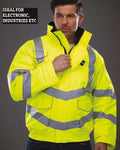 Metal-Free Hi-Vis Bomber Jacket - Airport Security Scanner Safe | Yoko Zebra
