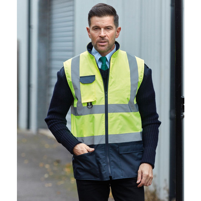 Hi-Vis Padded Bodywarmer Class 2 - Lightweight Quilted Gilet | Yoko
