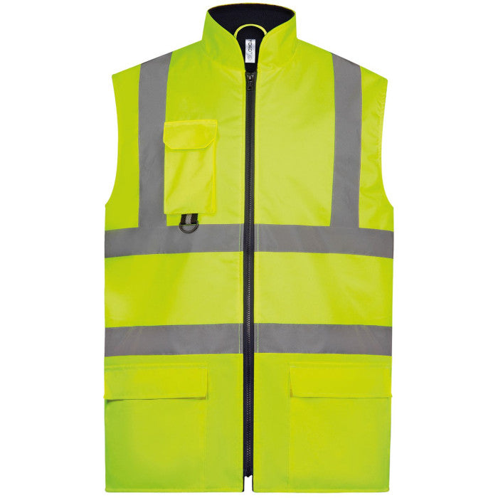 Hi-Vis Padded Bodywarmer Class 2 - Lightweight Quilted Gilet | Yoko